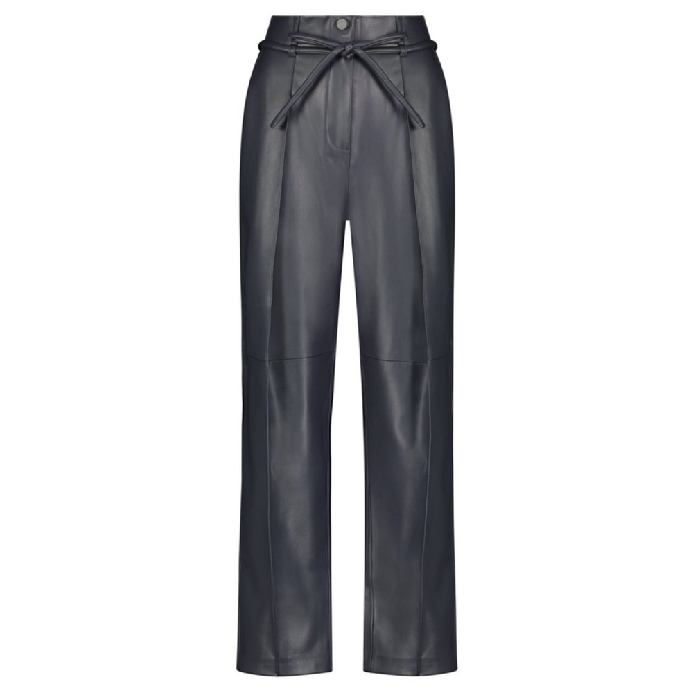 Mayson The Label Vegan Leather Pleat Front Tapered Pants In Periscope Size 2
